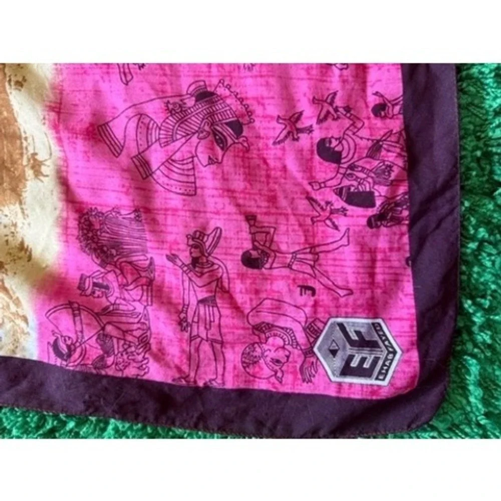 Unique Pink Egyptian Hieroglyphic Scarf Shawl‎ Wrap Large